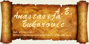 Anastasija Bukorović vizit kartica